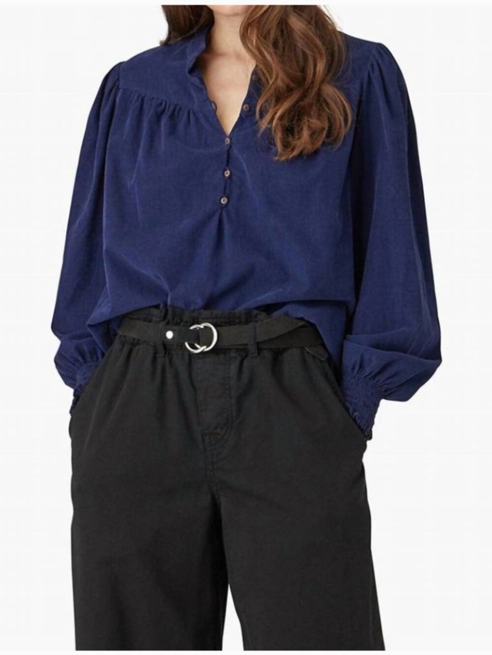 XiRENA Navy Corduroy Emilia Shirt